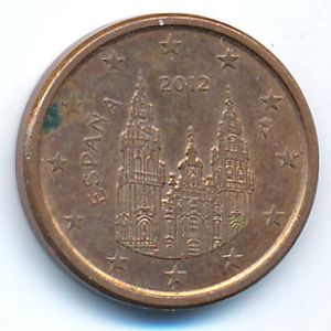 Spain, 1 euro cent, 2012