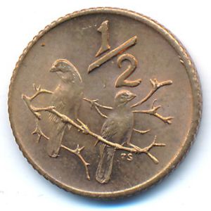 South Africa, 1/2 cent, 1970