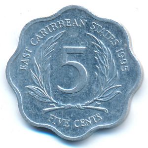 East Caribbean States, 5 cents, 1995