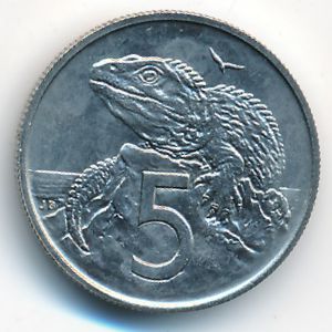 New Zealand, 5 cents, 1968
