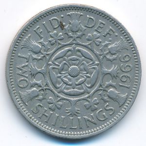 Великобритания, 2 шиллинга (1966 г.)