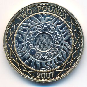 Великобритания, 2 фунта (2007 г.)