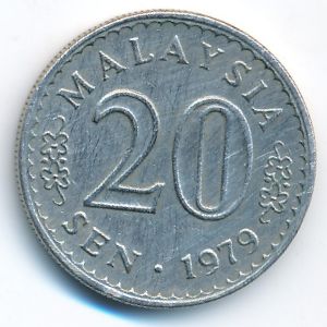 Malaysia, 20 sen, 1979