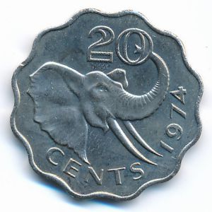 Swaziland, 20 cents, 1974
