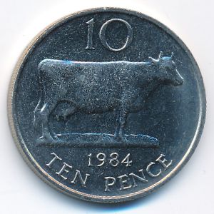 Guernsey, 10 pence, 1984