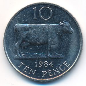 Guernsey, 10 pence, 1984