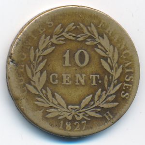 Французские колонии, 10 сентим (1827 г.)
