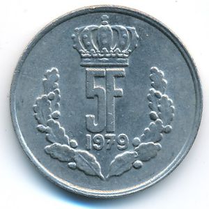 Luxemburg, 5 francs, 1979