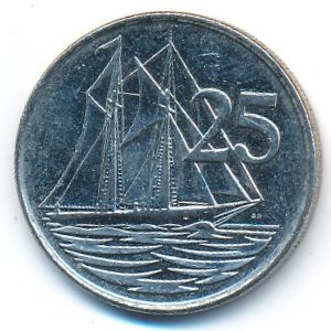 Каймановы острова, 25 центов (1999 г.)