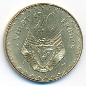 Rwanda, 20 francs, 1977
