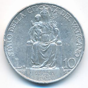 Ватикан, 10 лир (1934 г.)