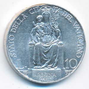 Ватикан, 10 лир (1937 г.)