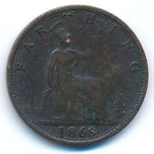 Великобритания, 1 фартинг (1868 г.)