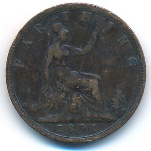 Великобритания, 1 фартинг (1891 г.)