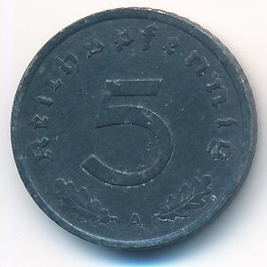 Nazi Germany, 5 reichspfennig, 1947