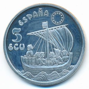 Испания., 5 экю (1996 г.)