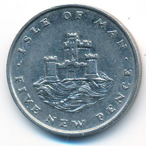 Остров Мэн, 5 новых пенсов (1975 г.)