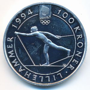 Norway, 100 kroner, 1991