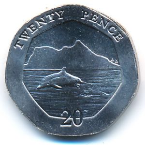 Гибралтар, 20 пенсов (2020 г.)