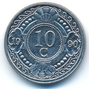Антильские острова, 10 центов (1990 г.)