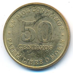 Nicaragua, 50 centavos, 1987