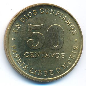Nicaragua, 50 centavos, 1987