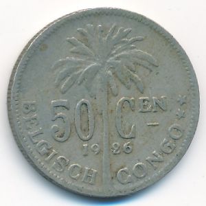 Belgian Congo, 50 centimes, 1926