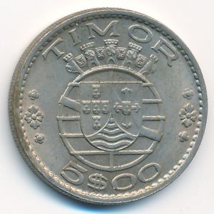 Timor, 5 escudos, 1970