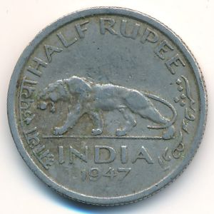British West Indies, 1/2 rupee, 1947