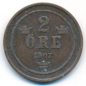 Швеция, 2 эре (1907 г.)