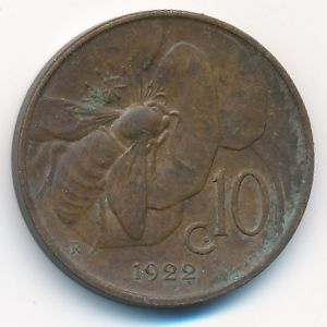 Italy, 10 centesimi, 1922