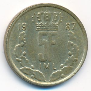 Люксембург, 5 франков (1987 г.)