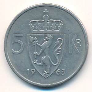 Норвегия, 5 крон (1963 г.)