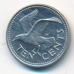 Barbados, 10 cents, 1980