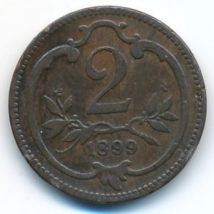 Австрия, 2 геллера (1899 г.)