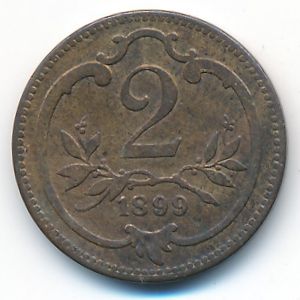 Австрия, 2 геллера (1899 г.)