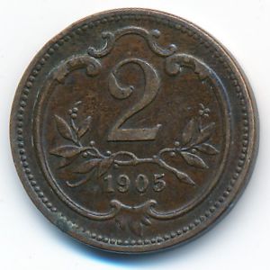 Австрия, 2 геллера (1905 г.)