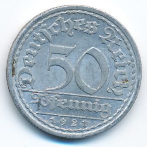 Веймарская республика, 50 пфеннигов (1921 г.)
