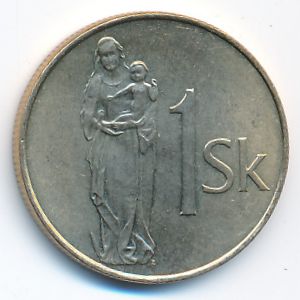 Slovakia, 1 koruna, 2007