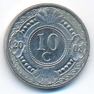 Антильские острова, 10 центов (2008 г.)