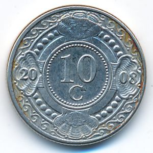 Антильские острова, 10 центов (2008 г.)