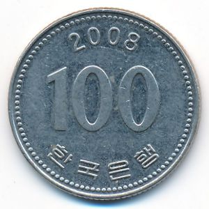 Южная Корея, 100 вон (2008 г.)