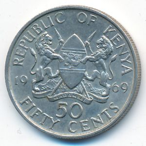 Kenya, 50 cents, 1969