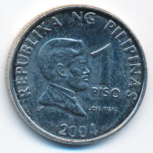 Philippines, 1 piso, 2004