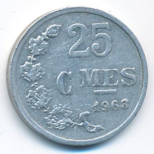 Luxemburg, 25 centimes, 1963