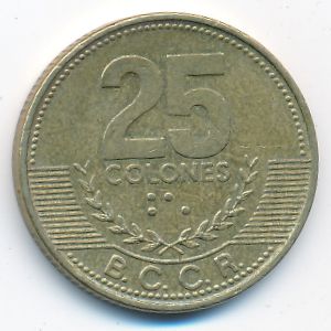 Costa Rica, 25 colones, 2001