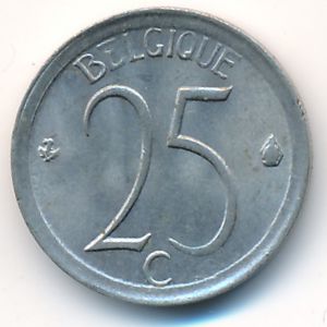 Belgium, 25 centimes, 1973