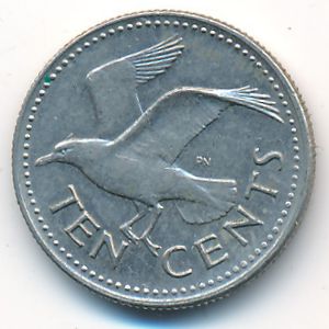 Барбадос, 10 центов (1980 г.)