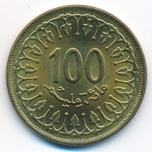 Тунис, 100 миллим (2008 г.)