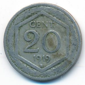 Италия, 20 чентезимо (1919 г.)